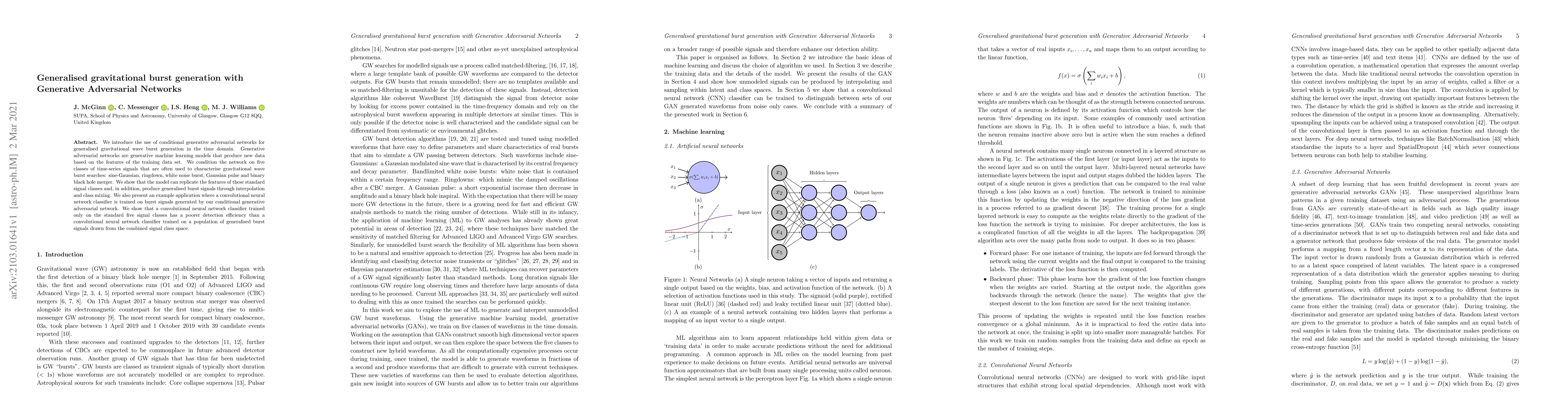 Thumbnail for Generalised gravitational burst generation with Generative Adversarial
  Networks