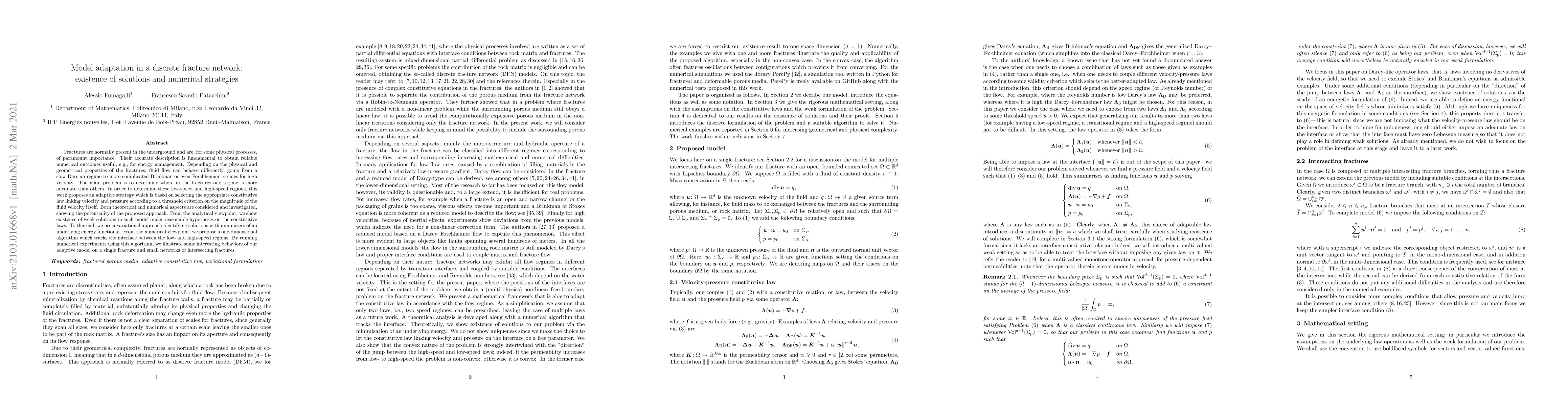 Thumbnail for Model adaptation in a discrete fracture network: existence of solutions
  and numerical strategies