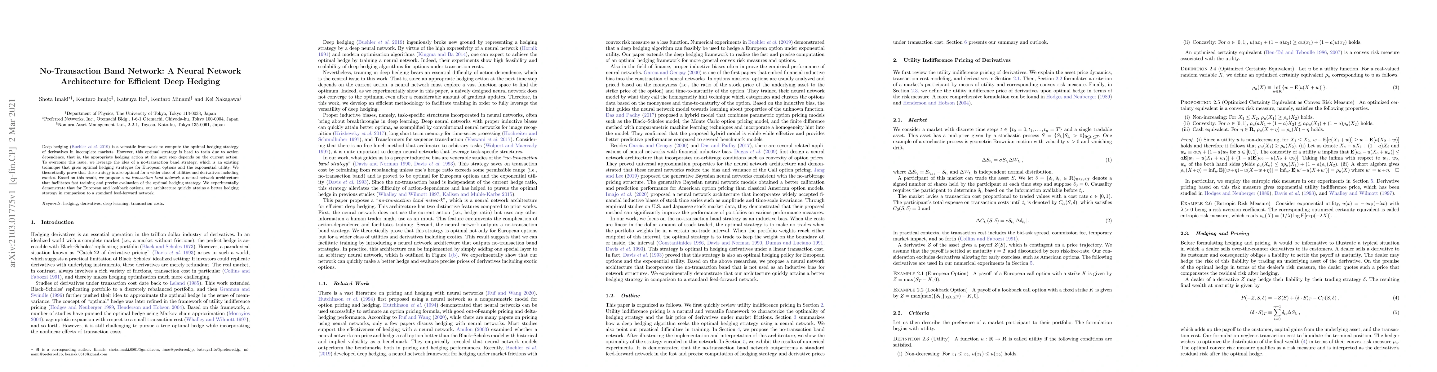 Thumbnail for No-Transaction Band Network: A Neural Network Architecture for Efficient
  Deep Hedging