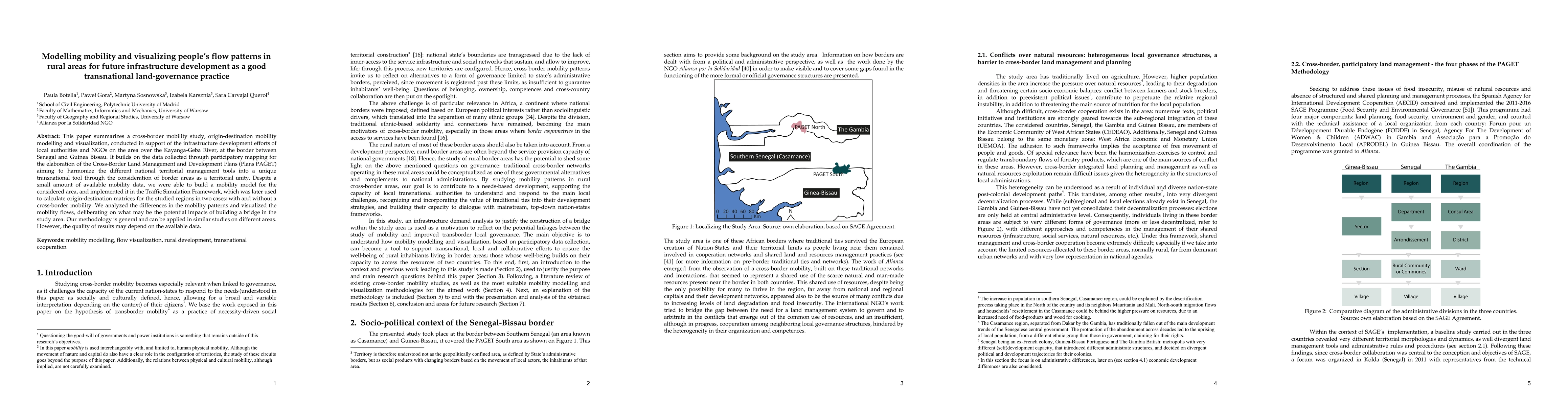 Thumbnail for Modelling mobility and visualizing people's flow patterns in rural areas
  for future infrastructure development as a good transnational land-governance
  practice