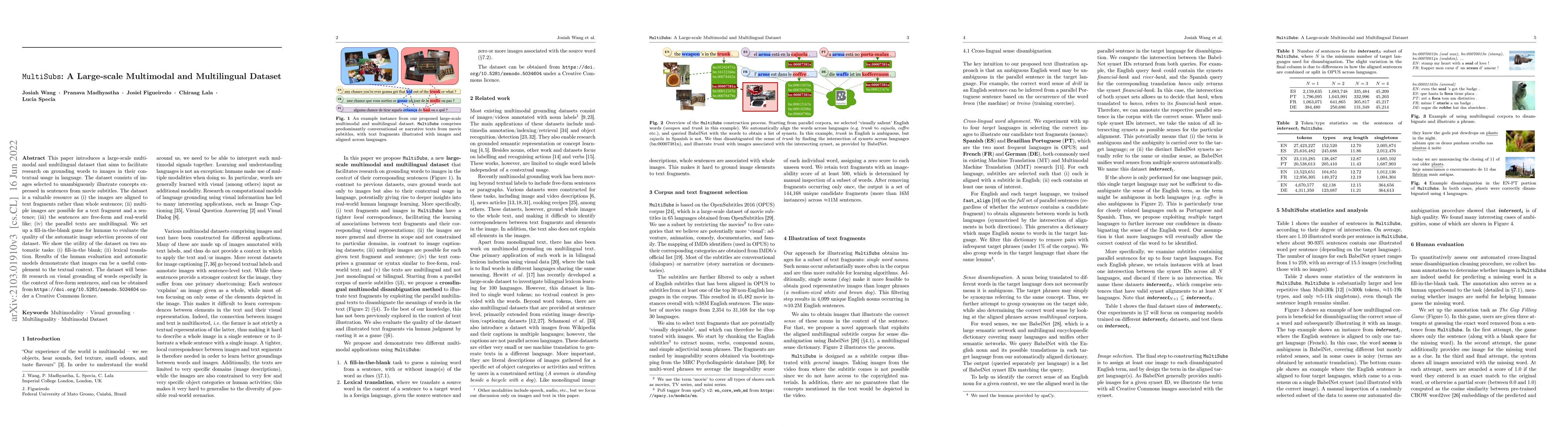 Thumbnail for MultiSubs: A Large-scale Multimodal and Multilingual Dataset