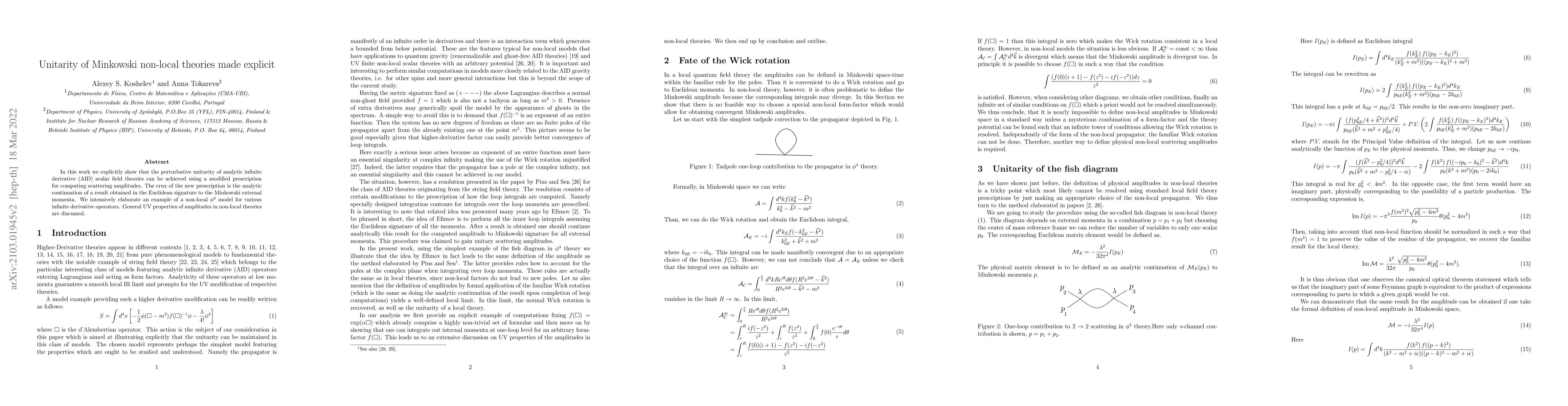 Thumbnail for Unitarity of Minkowski non-local theories made explicit