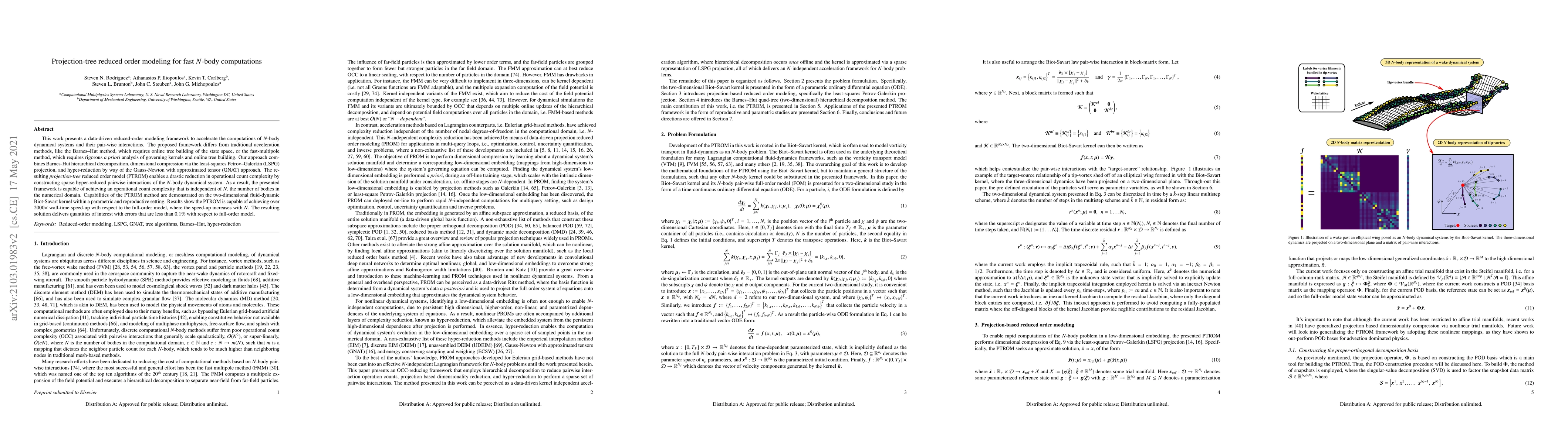 Thumbnail for Projection-tree reduced order modeling for fast N-body computations