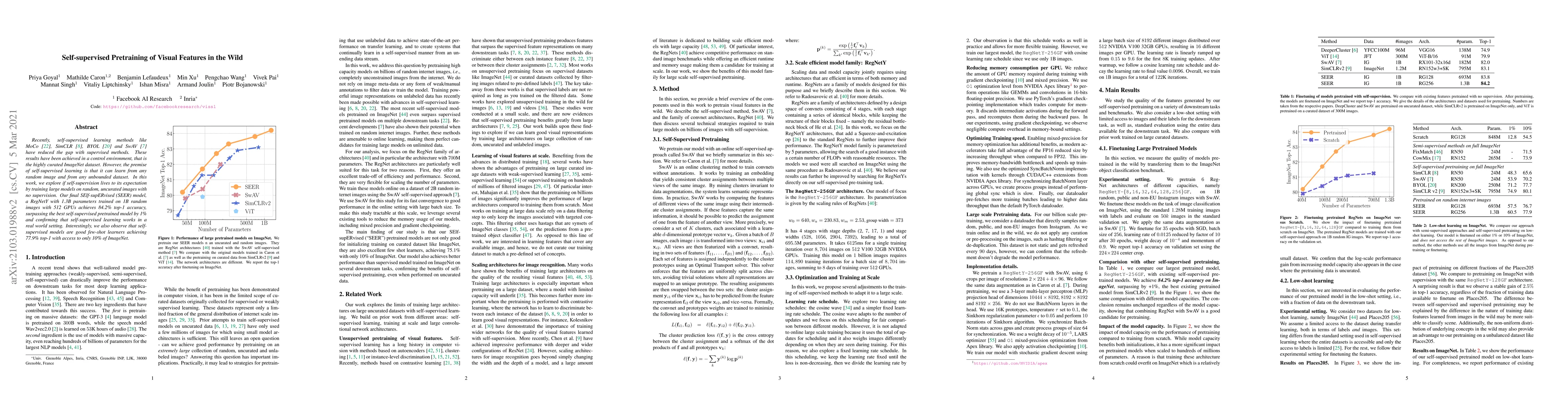 Thumbnail for Self-supervised Pretraining of Visual Features in the Wild