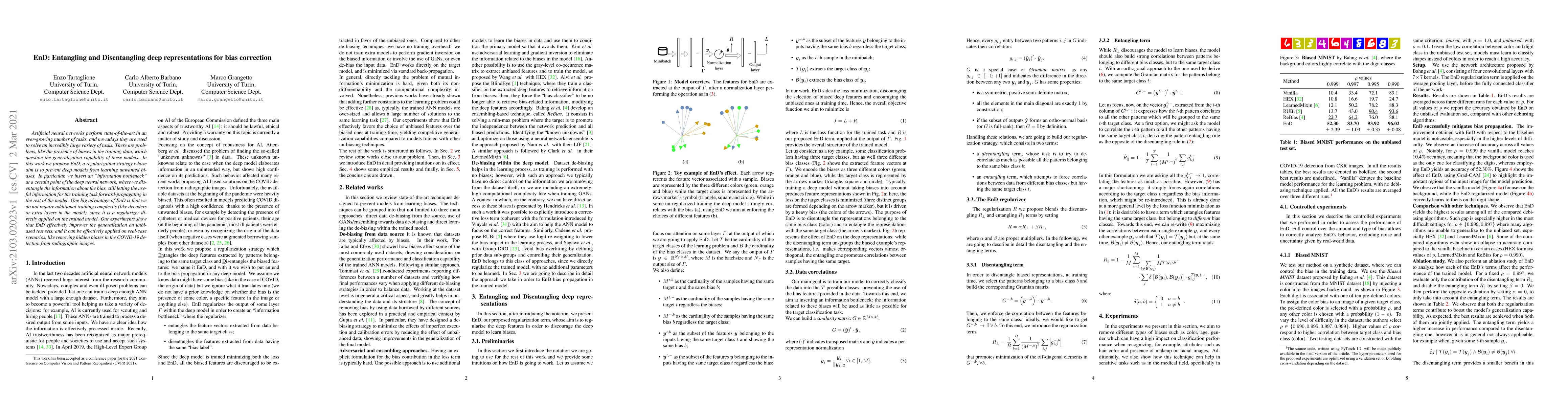 Thumbnail for EnD: Entangling and Disentangling deep representations for bias
  correction