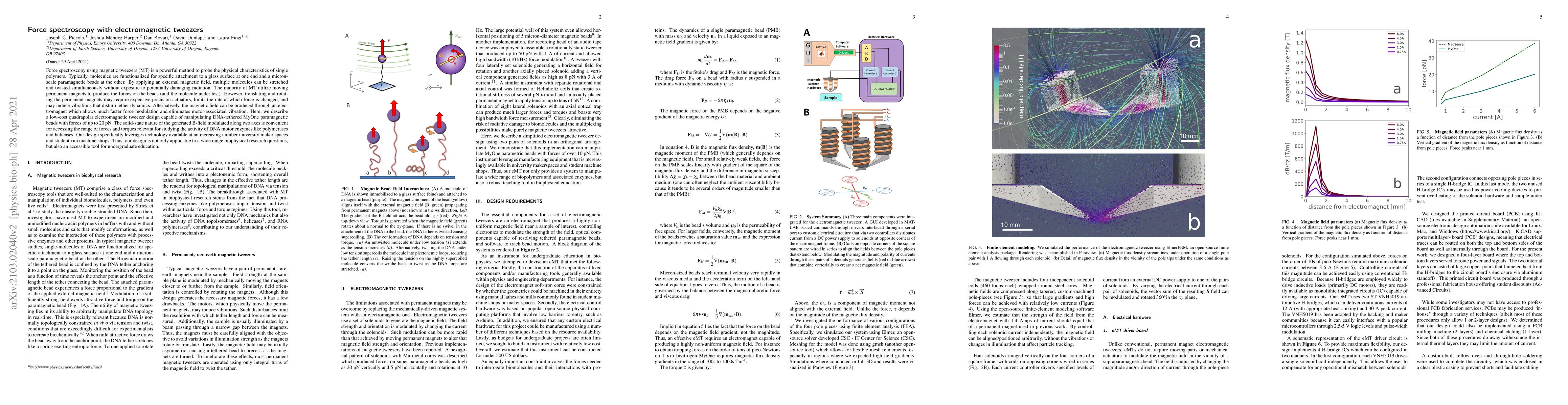 Thumbnail for Force spectroscopy with electromagnetic tweezers