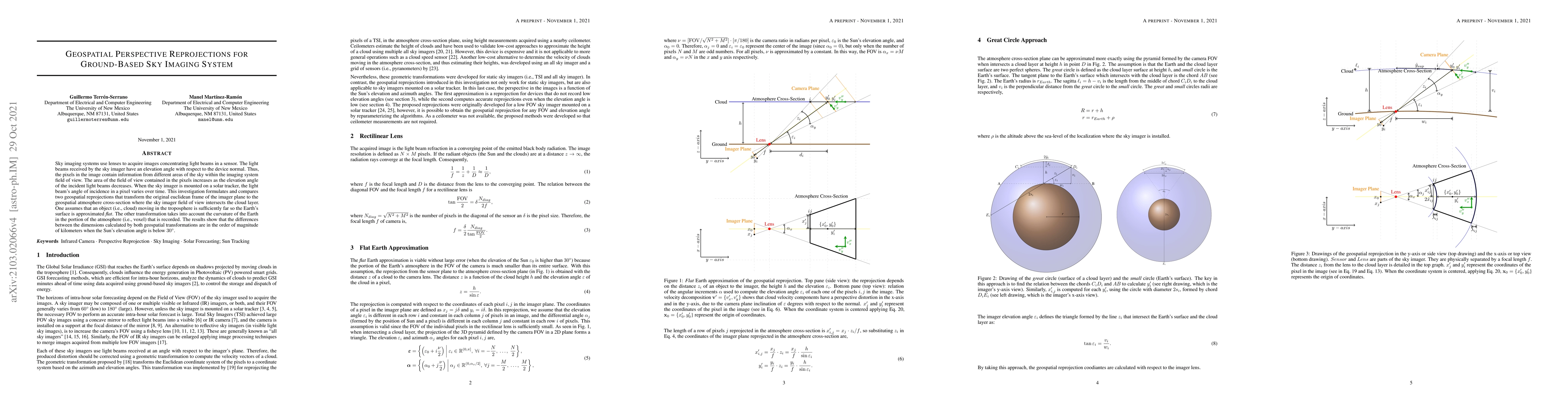 Thumbnail for Geospatial Perspective Reprojections for Ground-Based Sky Imaging System