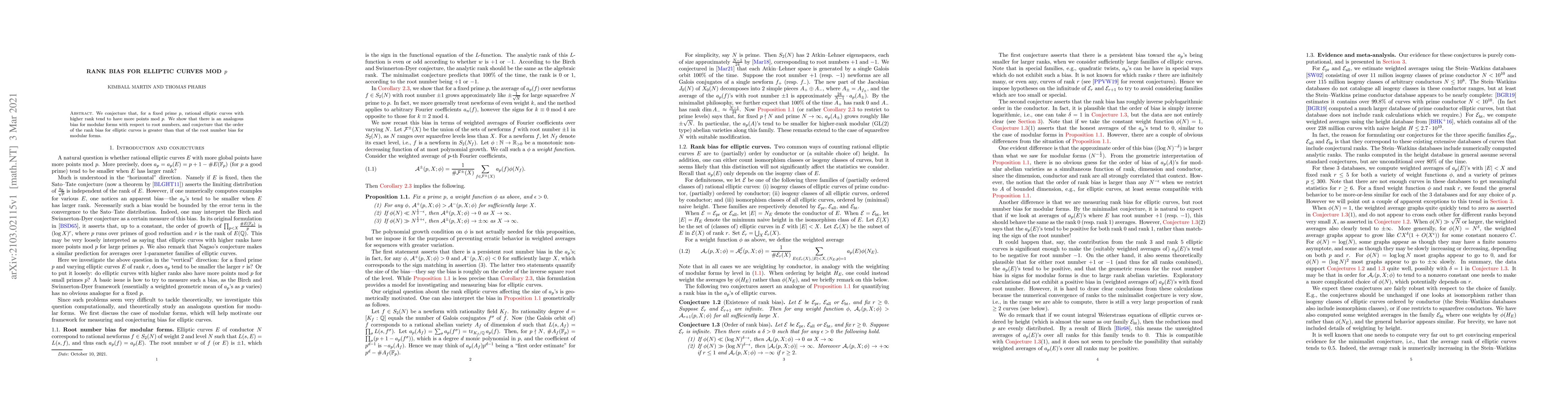 Thumbnail for Rank bias for elliptic curves mod $p$
