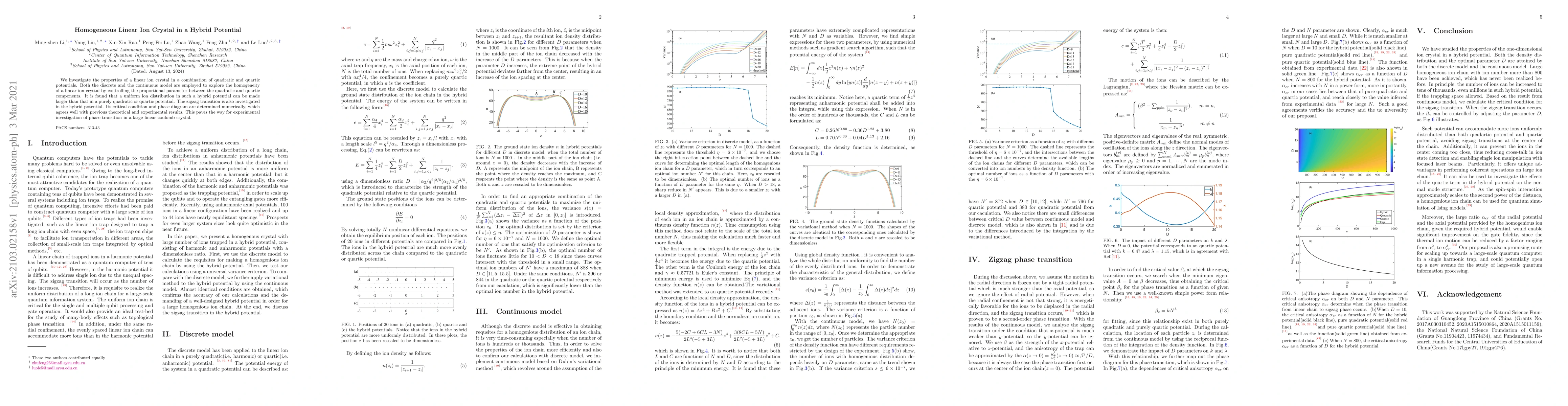Thumbnail for Homogeneous Linear Ion Crystal in a Hybrid Potential