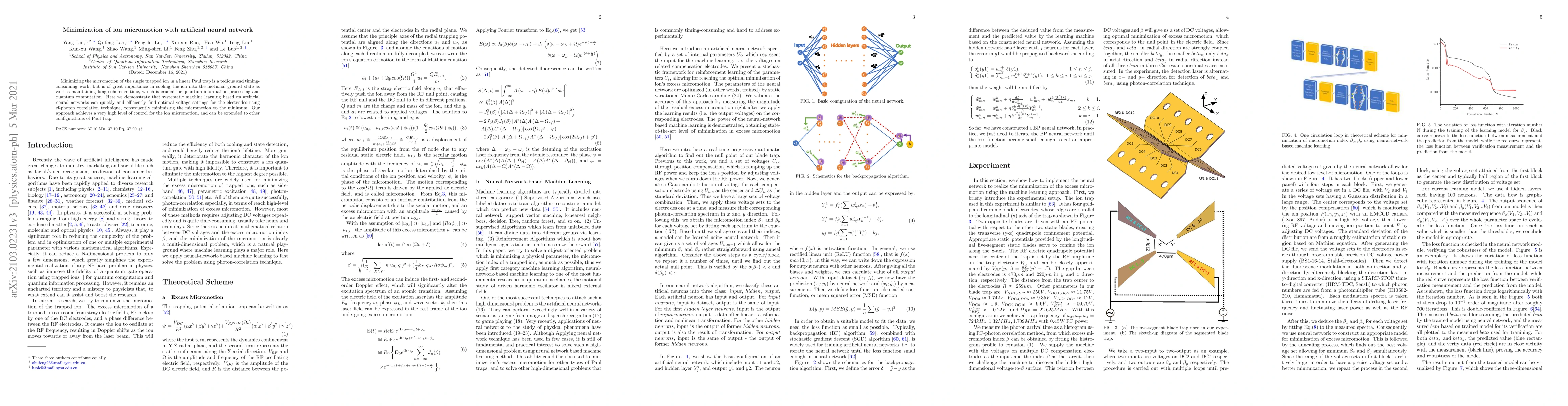 Thumbnail for Minimization of ion micromotion with artificial neural network