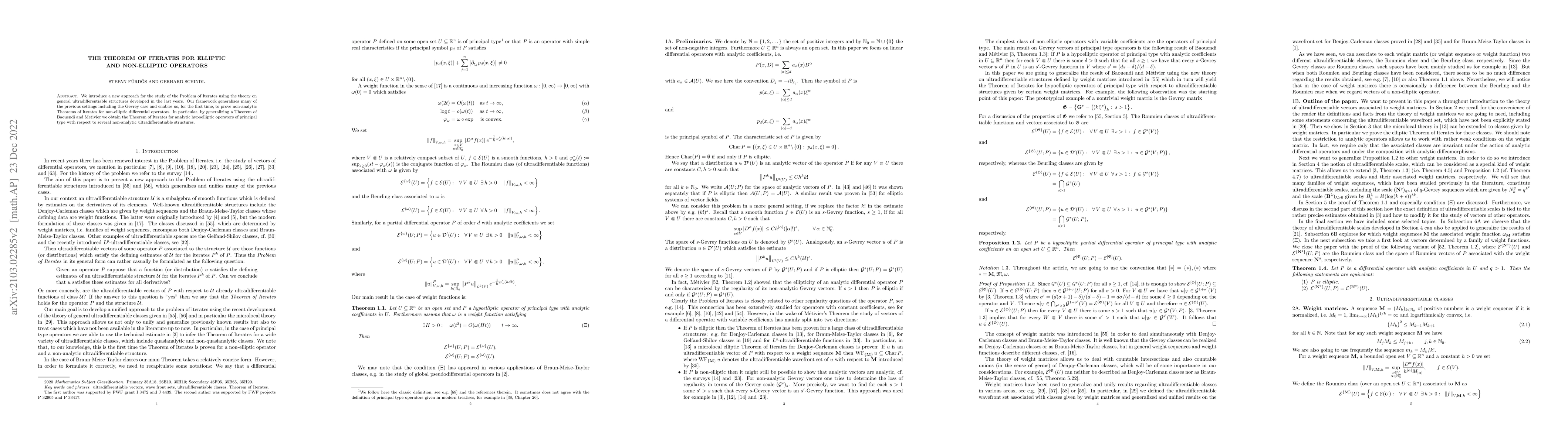 Thumbnail for The Theorem of Iterates for elliptic and non-elliptic Operators