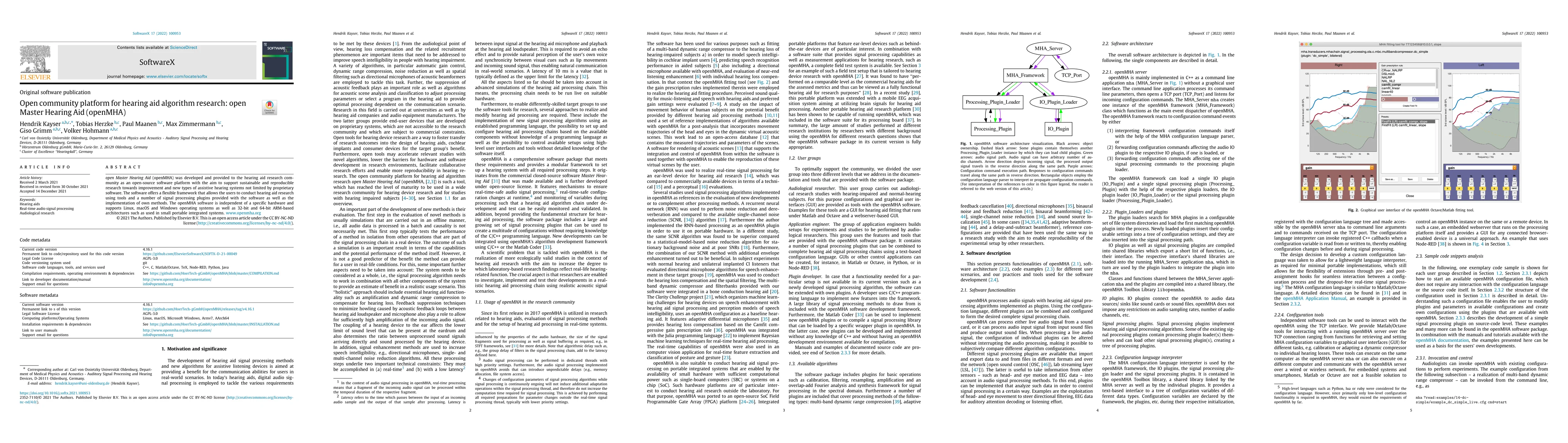 Thumbnail for Open community platform for hearing aid algorithm research: open Master
  Hearing Aid (openMHA)