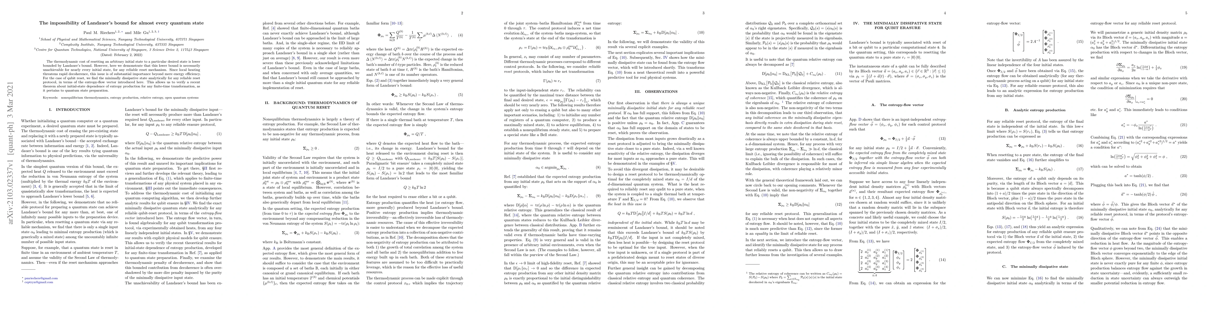 Thumbnail for The impossibility of Landauer's bound for almost every quantum state