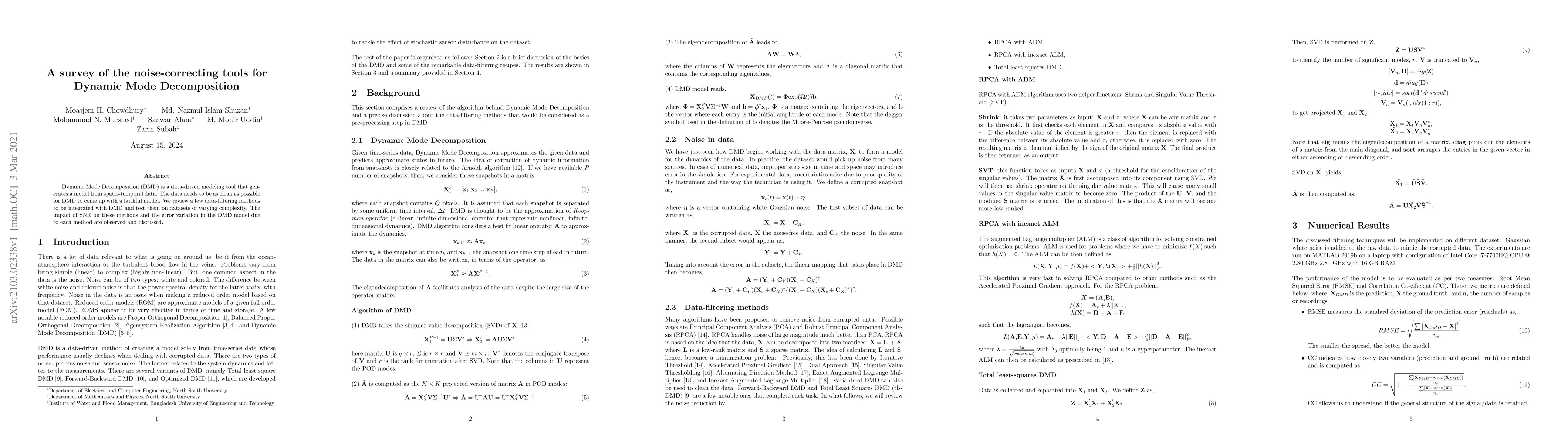 Thumbnail for A survey of the noise-correcting tools for Dynamic Mode Decomposition