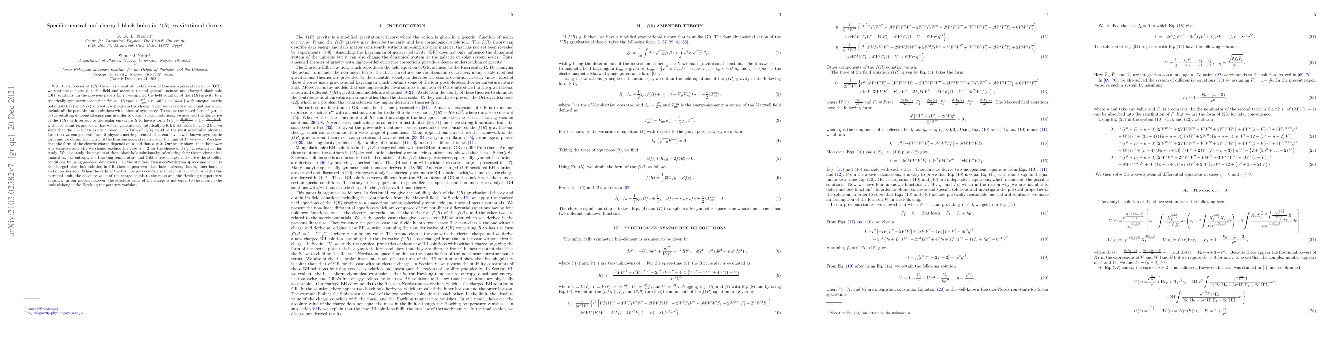 Thumbnail for Specific neutral and charged black holes in $f(R)$ gravitational theory