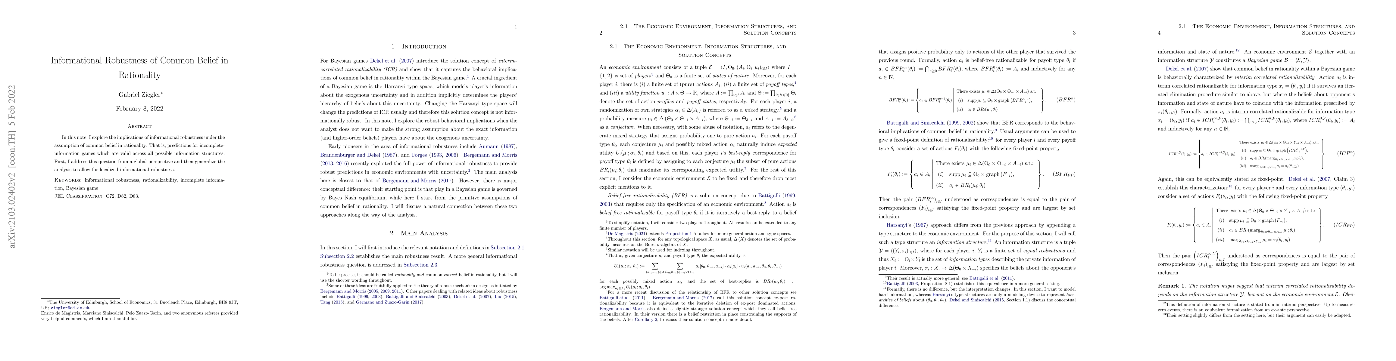 Thumbnail for Informational Robustness of Common Belief in Rationality