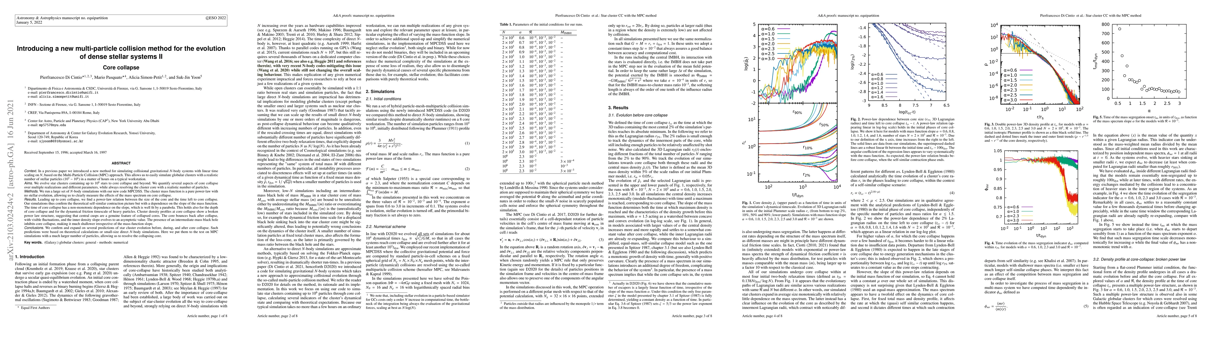 Thumbnail for Introducing a new multi-particle collision method for the evolution of
  dense stellar systems II. Core collapse
