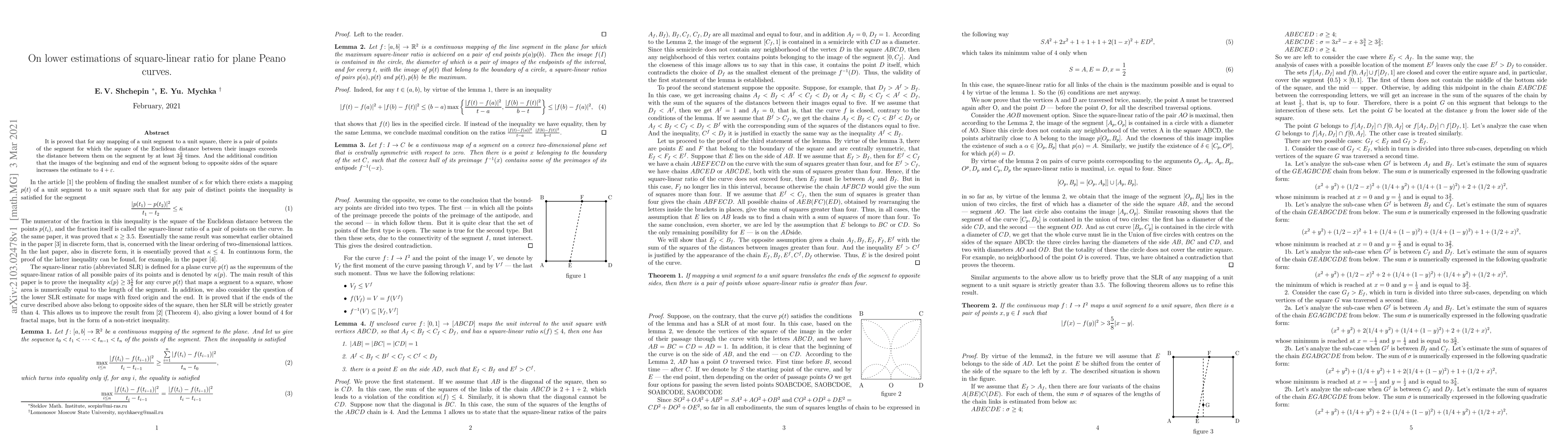 Thumbnail for On lower estimations of square-linear ratio for plane Peano curves