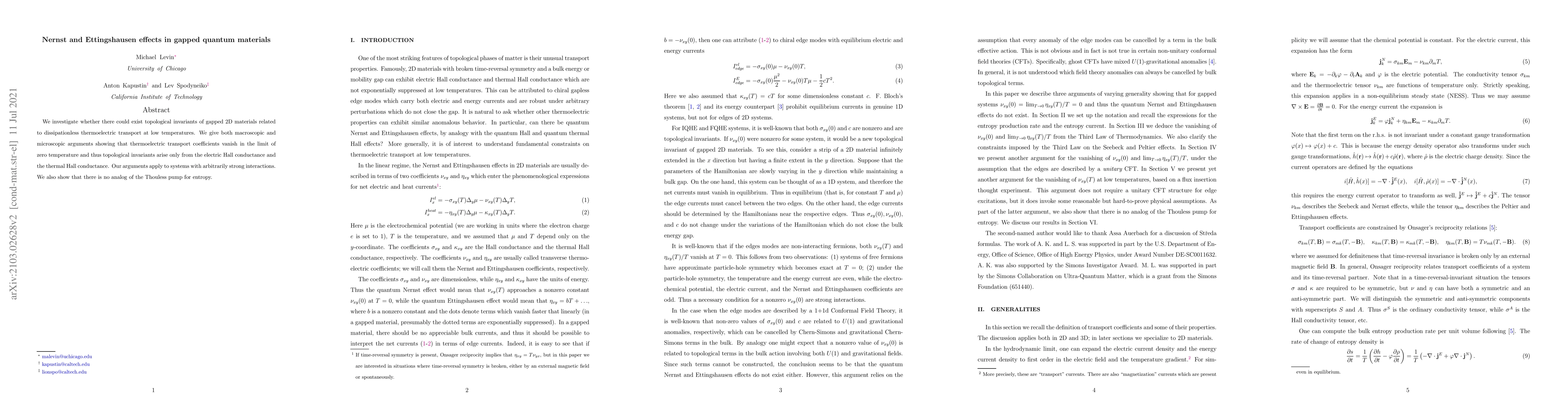 Thumbnail for Nernst and Ettingshausen effects in gapped quantum materials