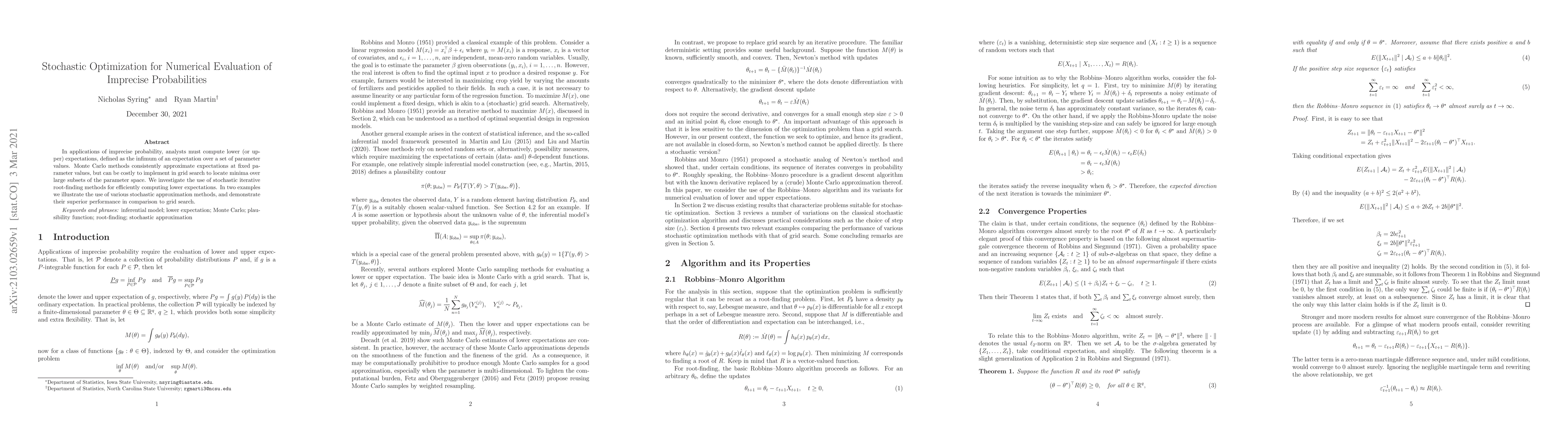 Thumbnail for Stochastic optimization for numerical evaluation of imprecise
  probabilities