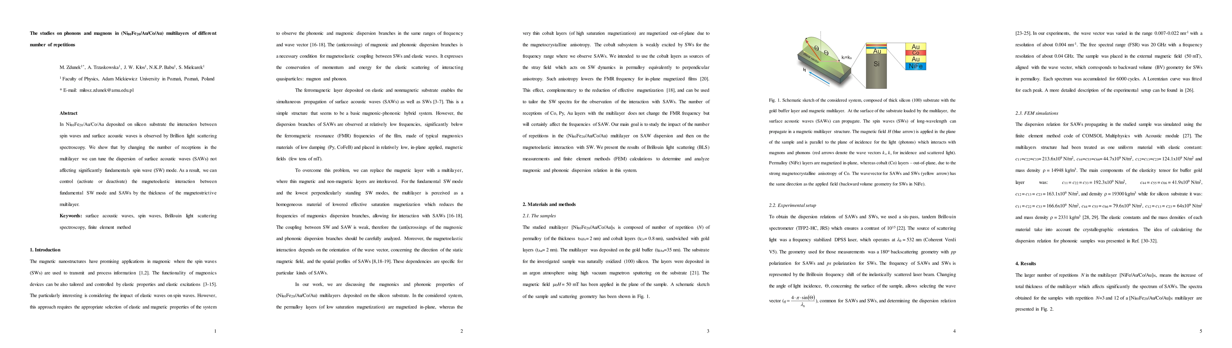 Thumbnail for The studies on phonons and magnons in (Ni80Fe20/Au/Co/Au) multilayers of
  different number of repetitions