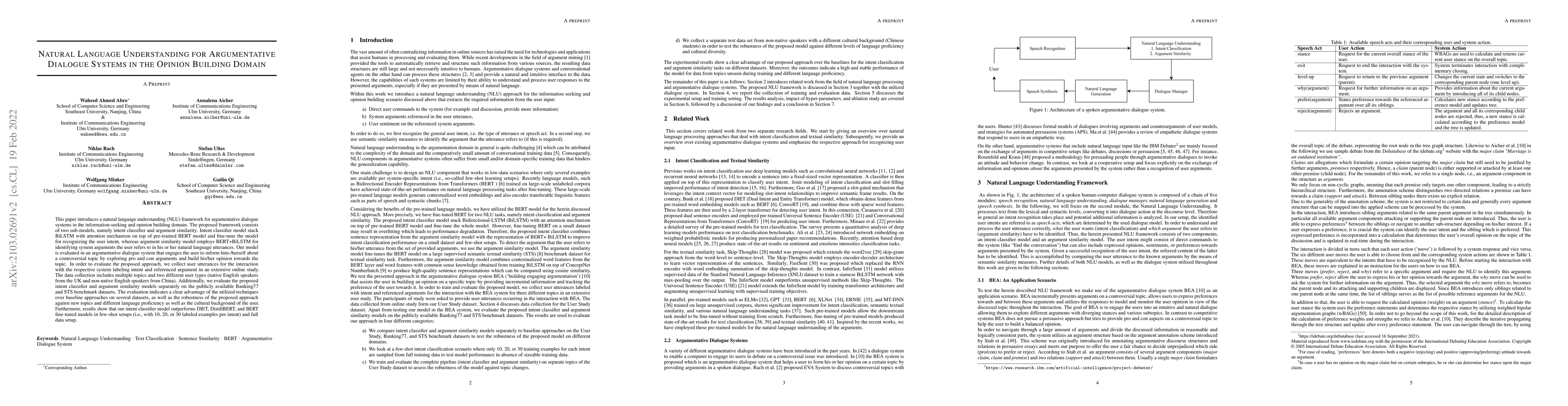 Thumbnail for Natural Language Understanding for Argumentative Dialogue Systems in the
  Opinion Building Domain