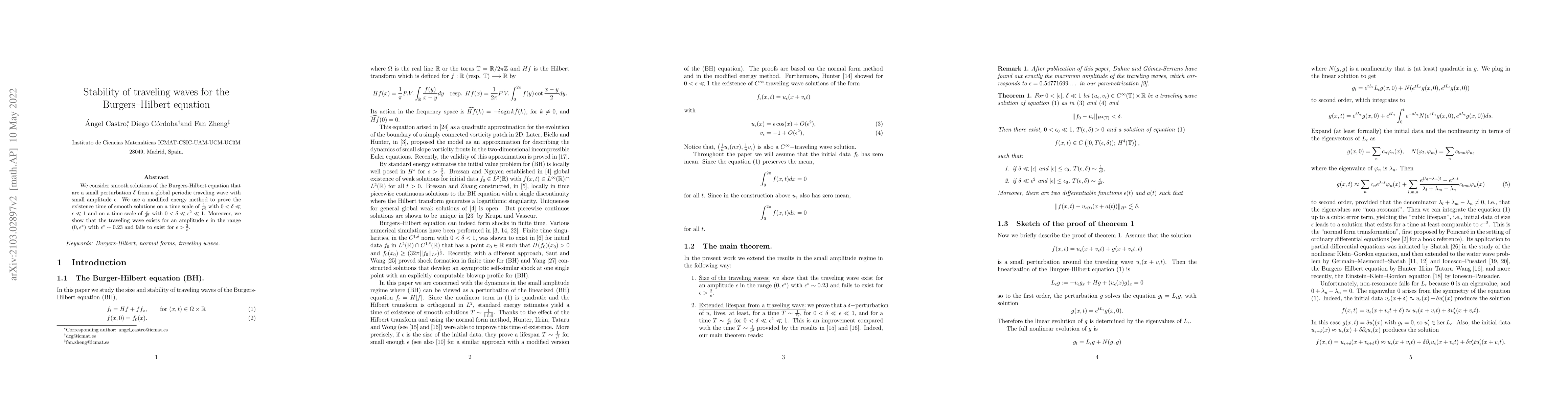 Thumbnail for Stability of traveling waves for the Burgers-Hilbert equation