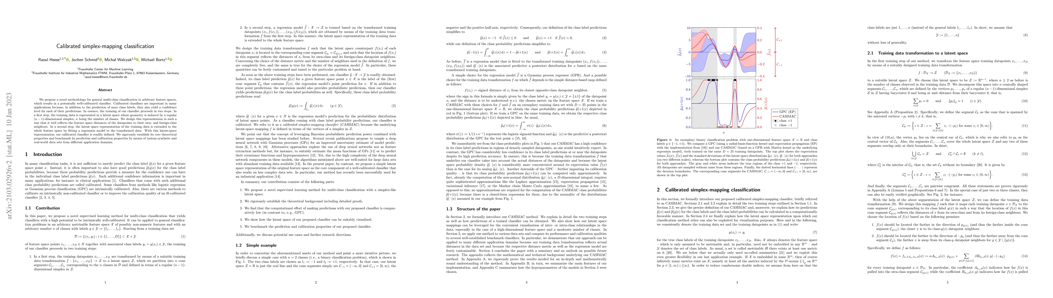 Thumbnail for Calibrated simplex-mapping classification