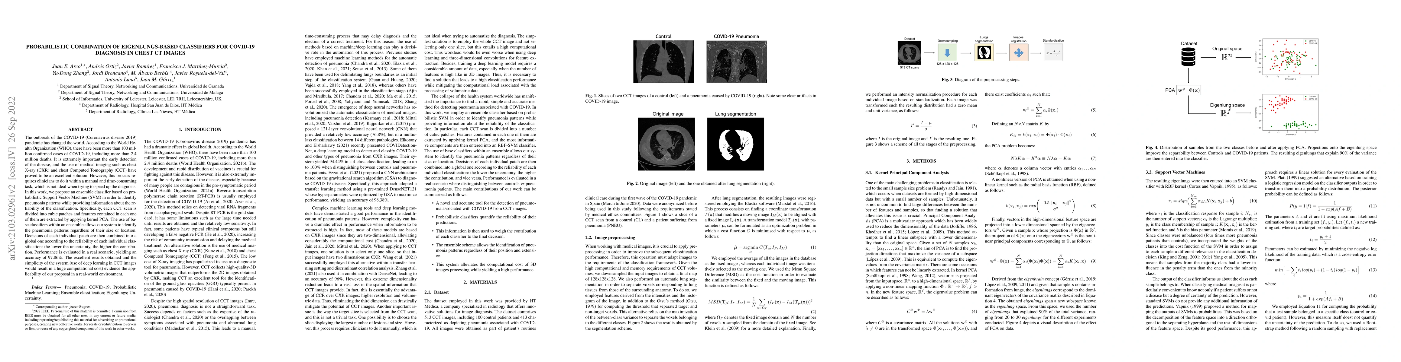 Thumbnail for Probabilistic combination of eigenlungs-based classifiers for COVID-19
  diagnosis in chest CT images