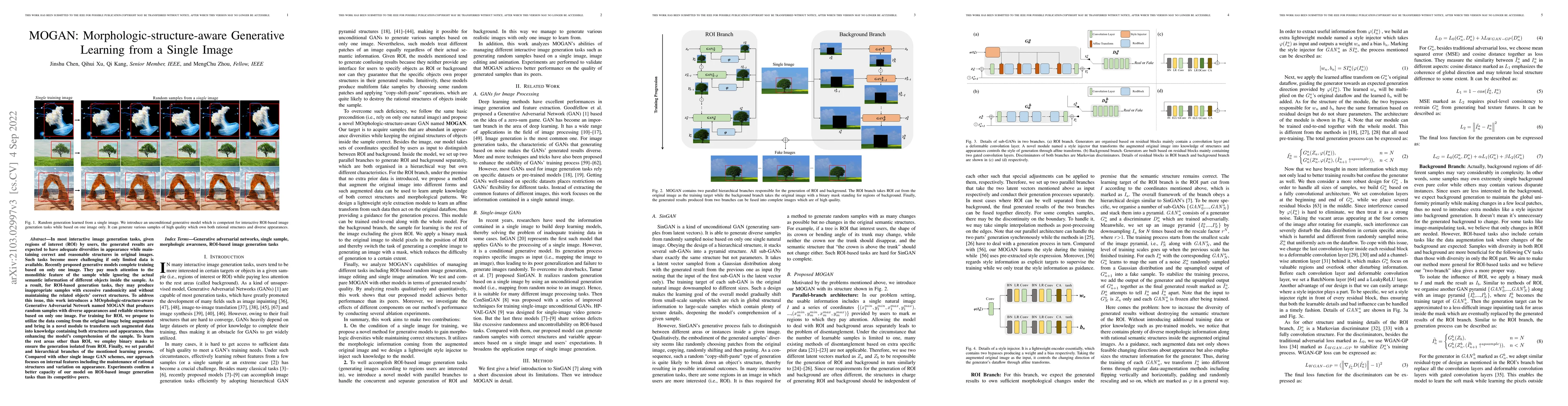 Thumbnail for MOGAN: Morphologic-structure-aware Generative Learning from a Single
  Image