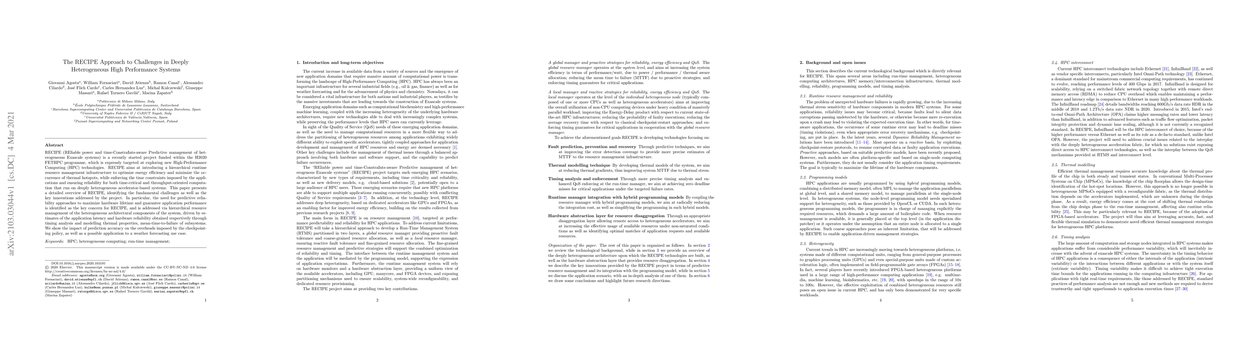 Thumbnail for The RECIPE Approach to Challenges in Deeply Heterogeneous High
  Performance Systems