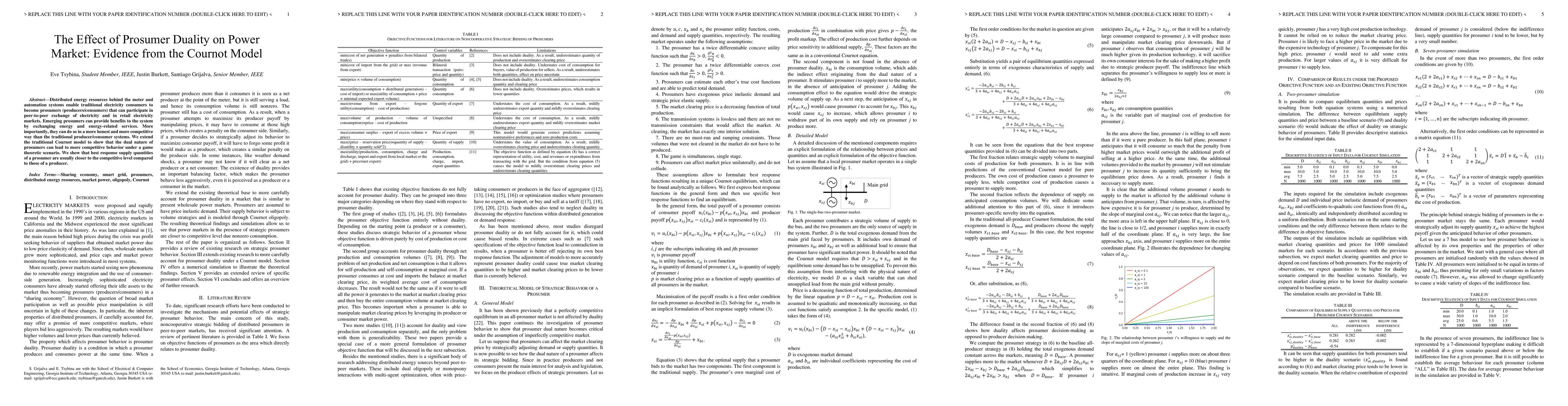 Thumbnail for The Effect of Prosumer Duality on Power Market: Evidence from the
  Cournot Model