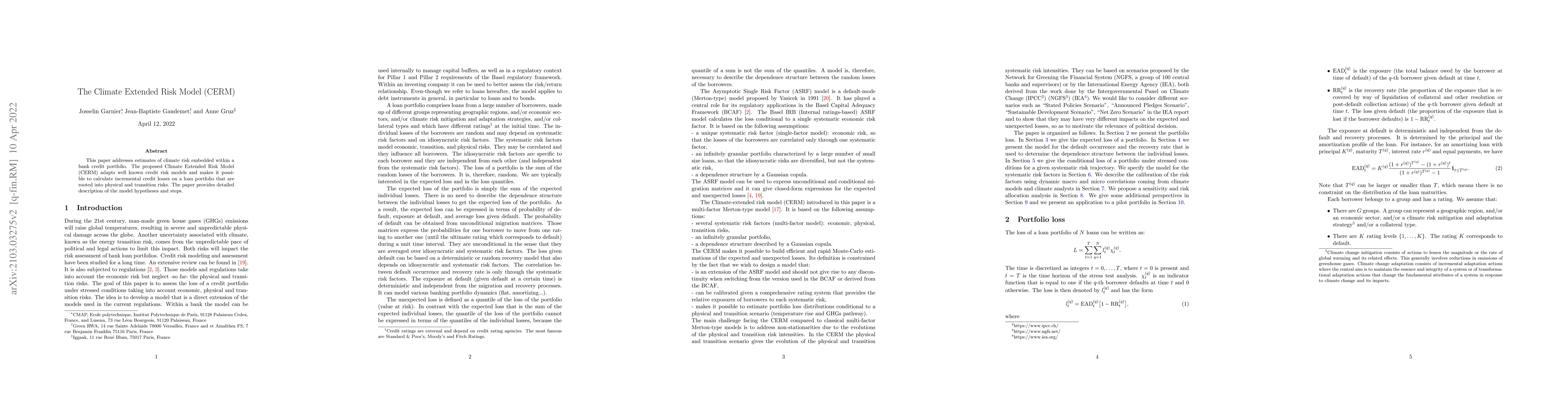 Thumbnail for The Climate Extended Risk Model (CERM)