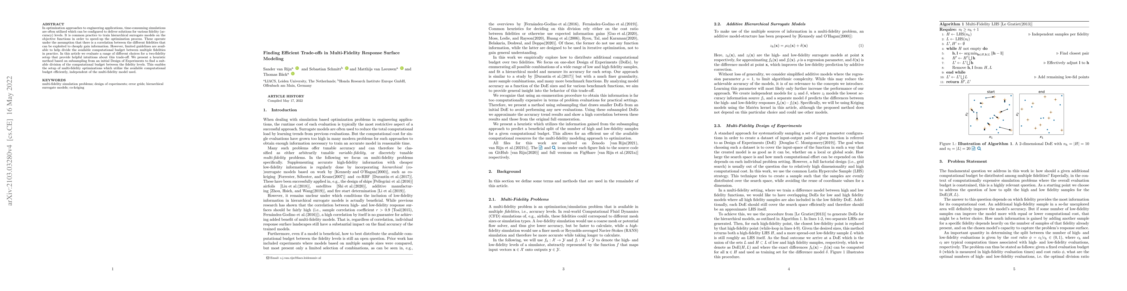Thumbnail for Finding Efficient Trade-offs in Multi-Fidelity Response Surface Modeling