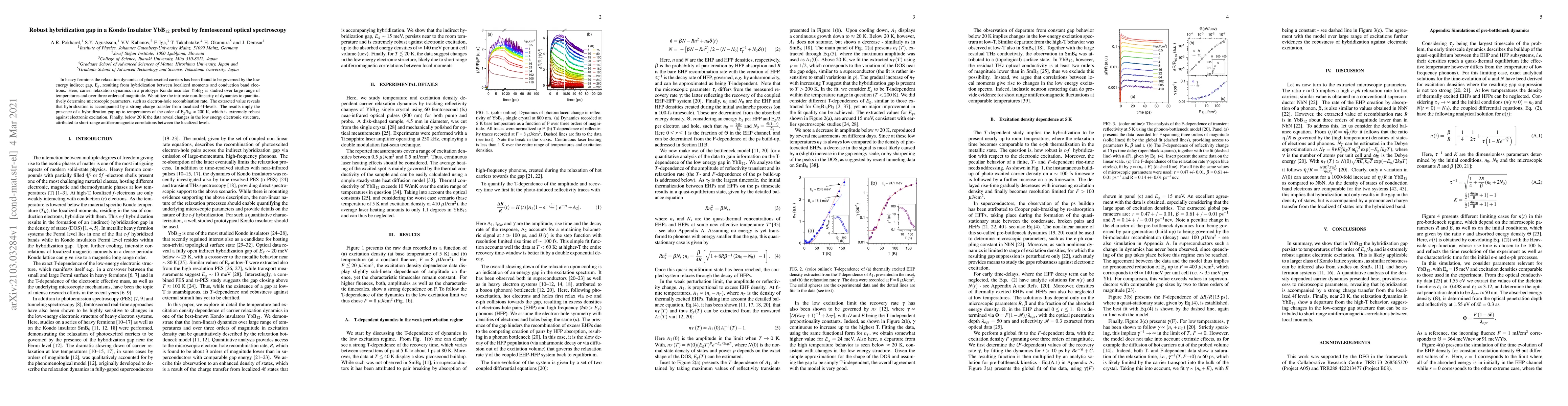 Thumbnail for Robust hybridization gap in a Kondo Insulator YbB${}_{12}$ probed by
  femtosecond optical spectroscopy