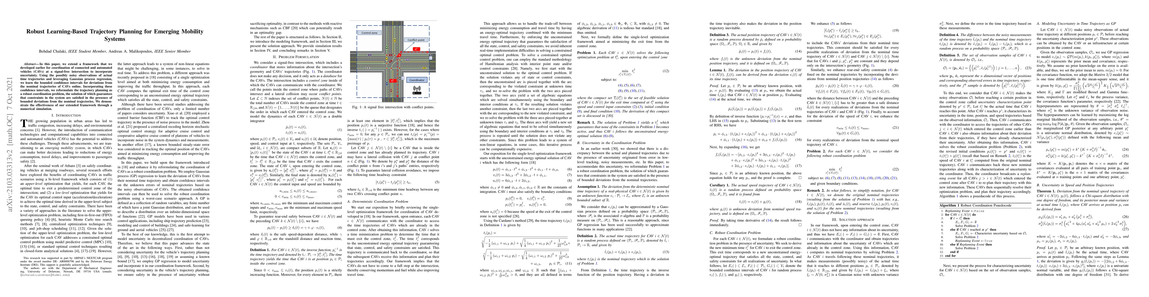 Thumbnail for Robust Learning-Based Trajectory Planning for Emerging Mobility Systems