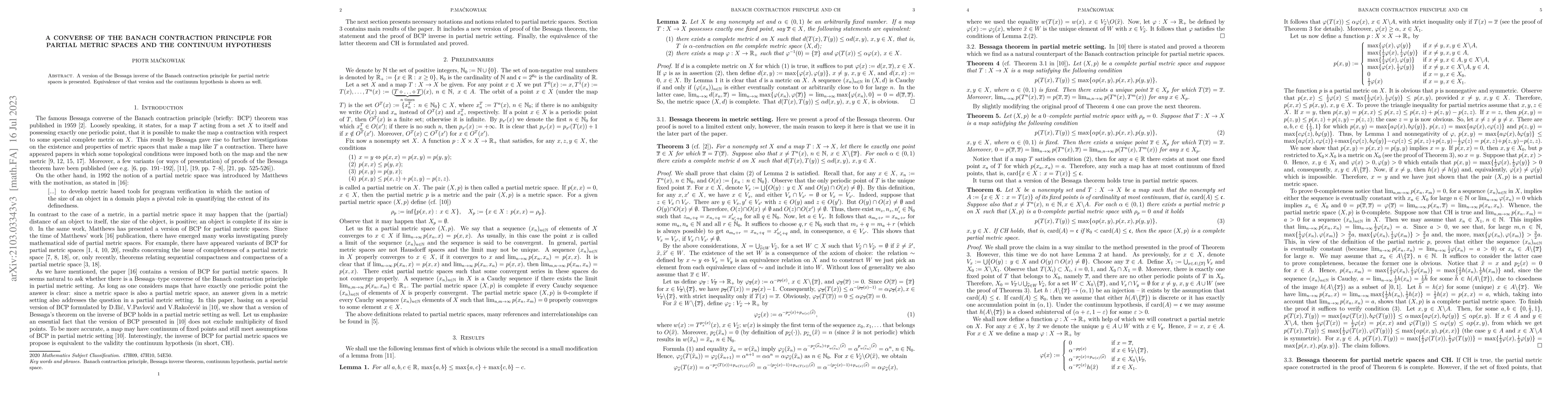 Thumbnail for A converse of the Banach contraction principle for partial metric spaces
  and the continuum hypothesis