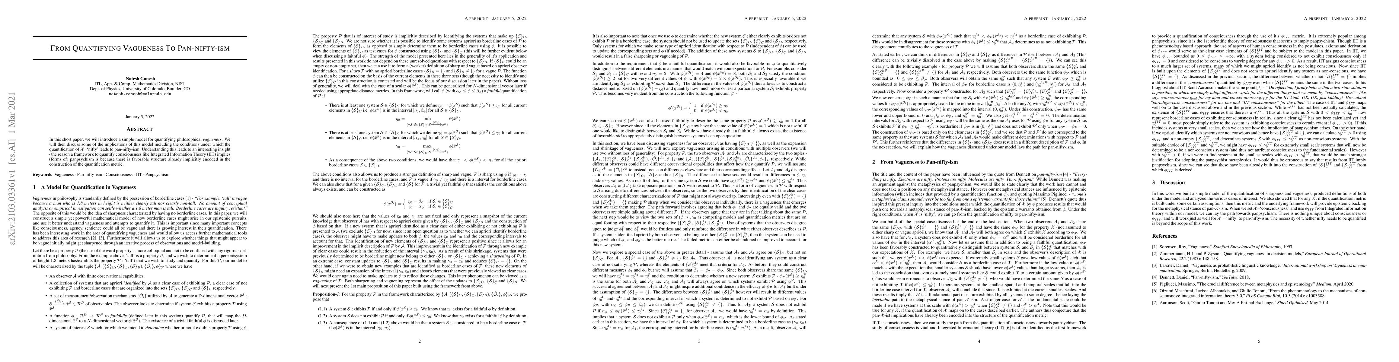 Thumbnail for From Quantifying Vagueness To Pan-niftyism