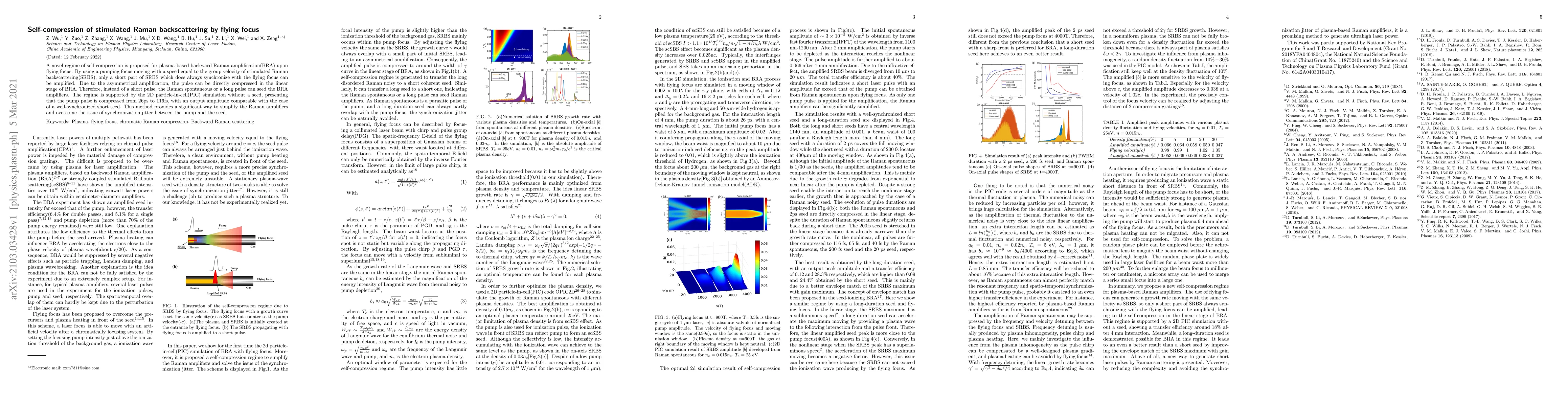Thumbnail for Self-compression of stimulated Raman backscattering by flying focus