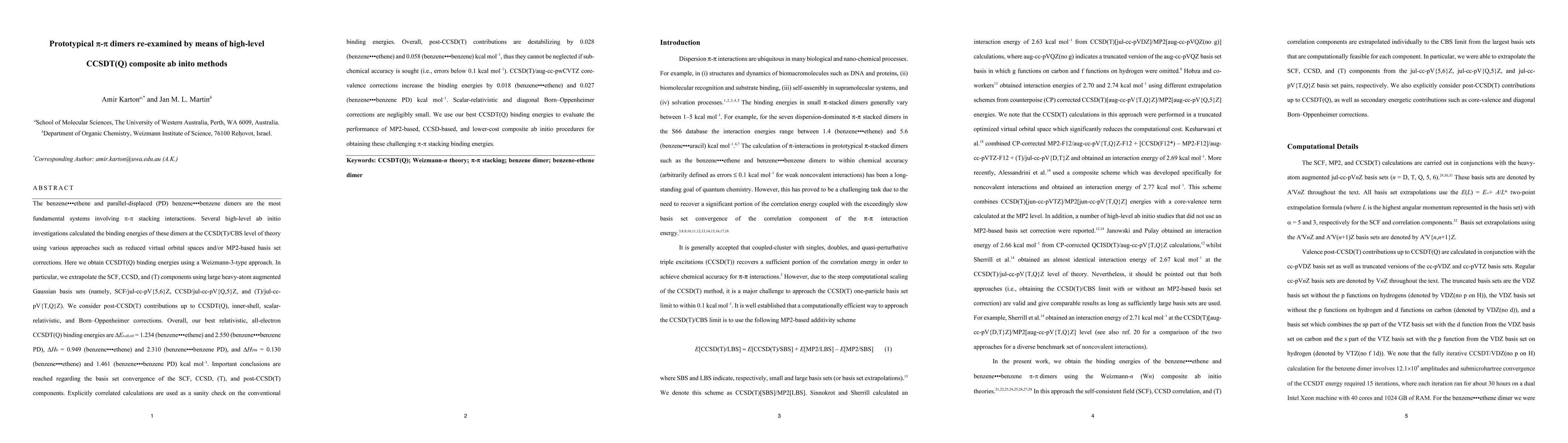 Thumbnail for Prototypical pi-pi dimers re-examined by means of high-level CCSDT(Q)
  composite ab inito methods