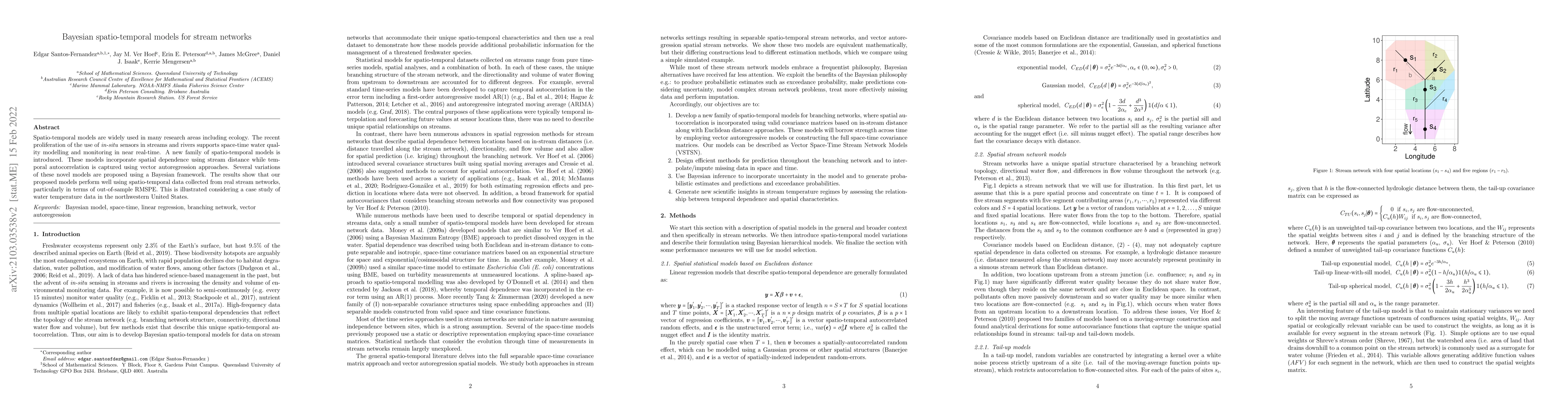 Thumbnail for Bayesian spatio-temporal models for stream networks