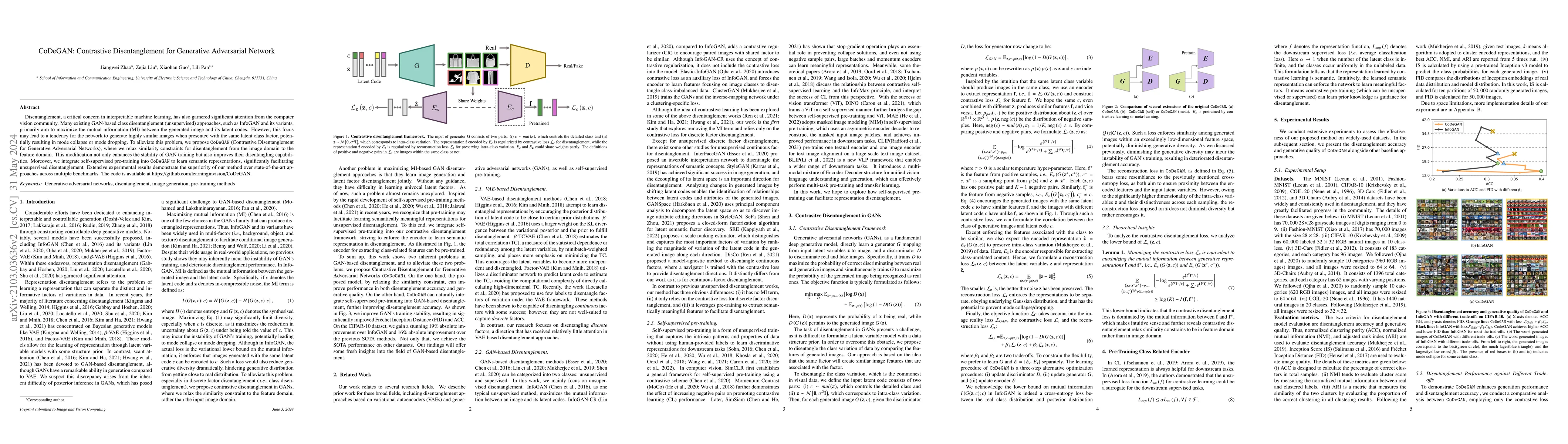 Thumbnail for CoDeGAN: Contrastive Disentanglement for Generative Adversarial Network