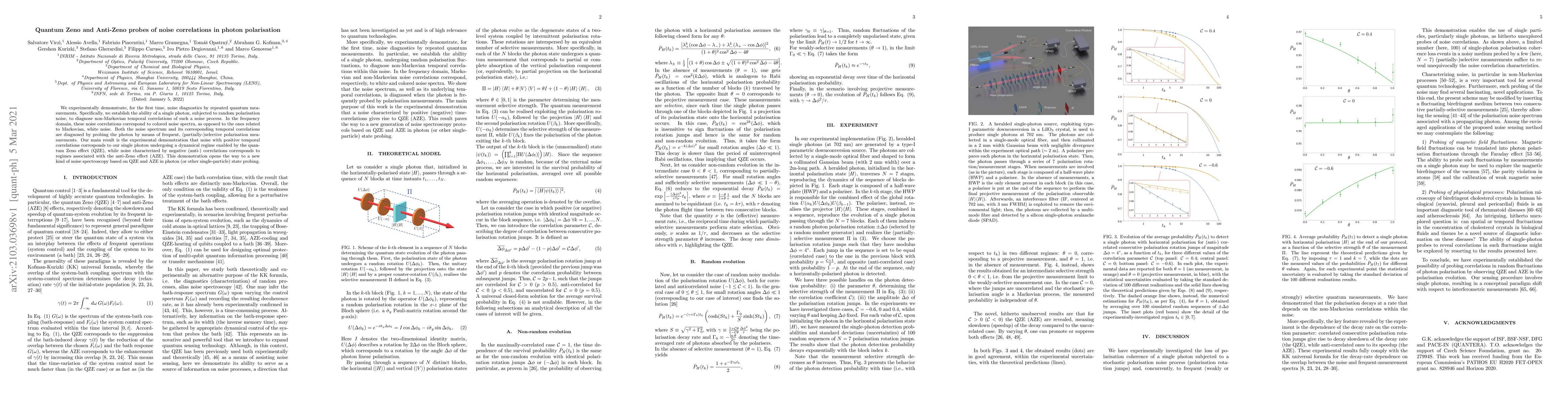 Thumbnail for Quantum Zeno and Anti-Zeno probes of noise correlations in photon
  polarisation