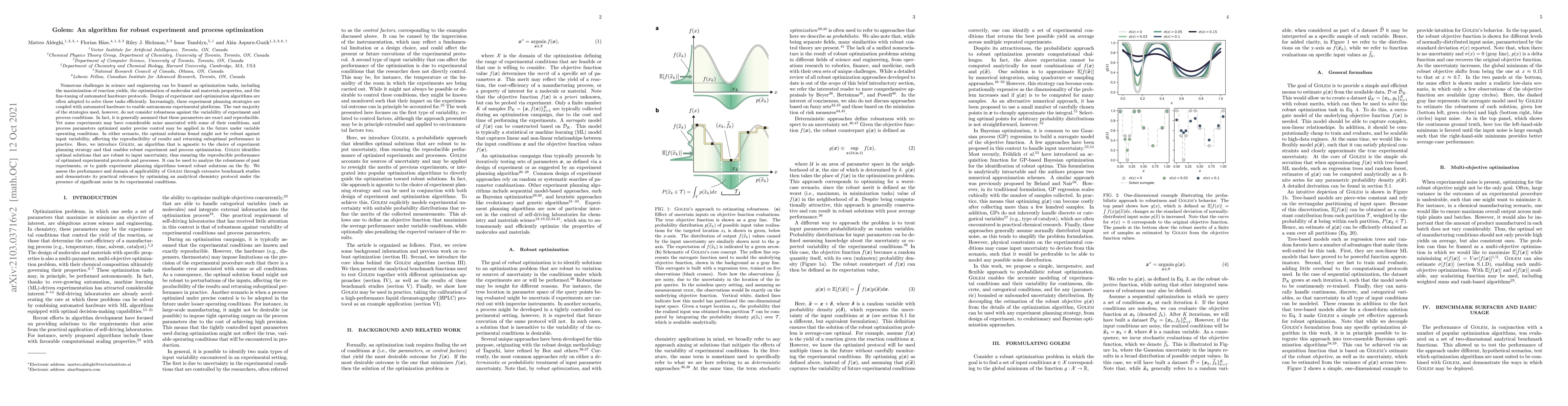 Thumbnail for Golem: An algorithm for robust experiment and process optimization
