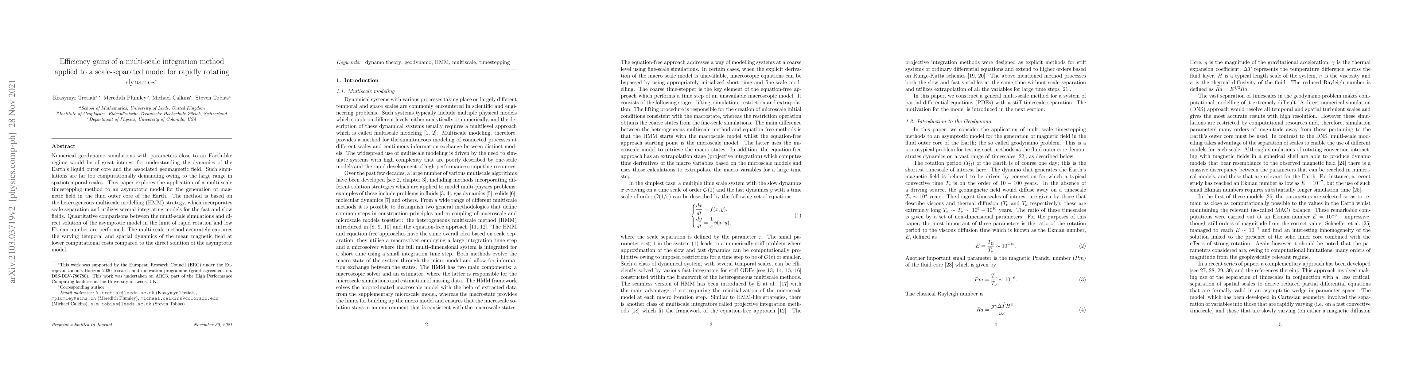Thumbnail for Efficiency gains of a multi-scale integration method applied to a
  scale-separated model for rapidly rotating dynamos