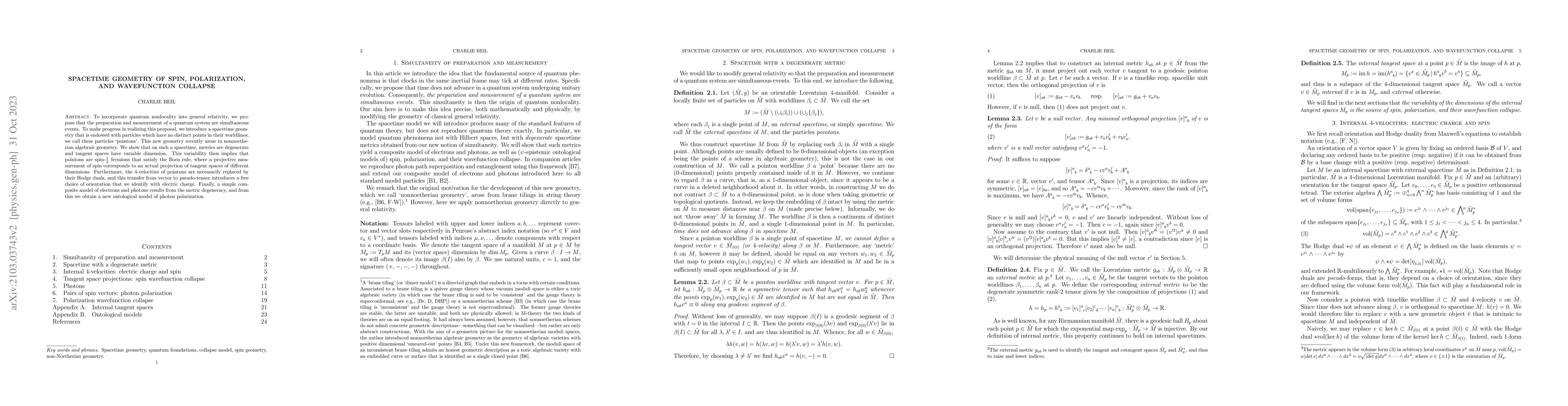 Thumbnail for Spacetime geometry of spin, polarization, and wavefunction collapse