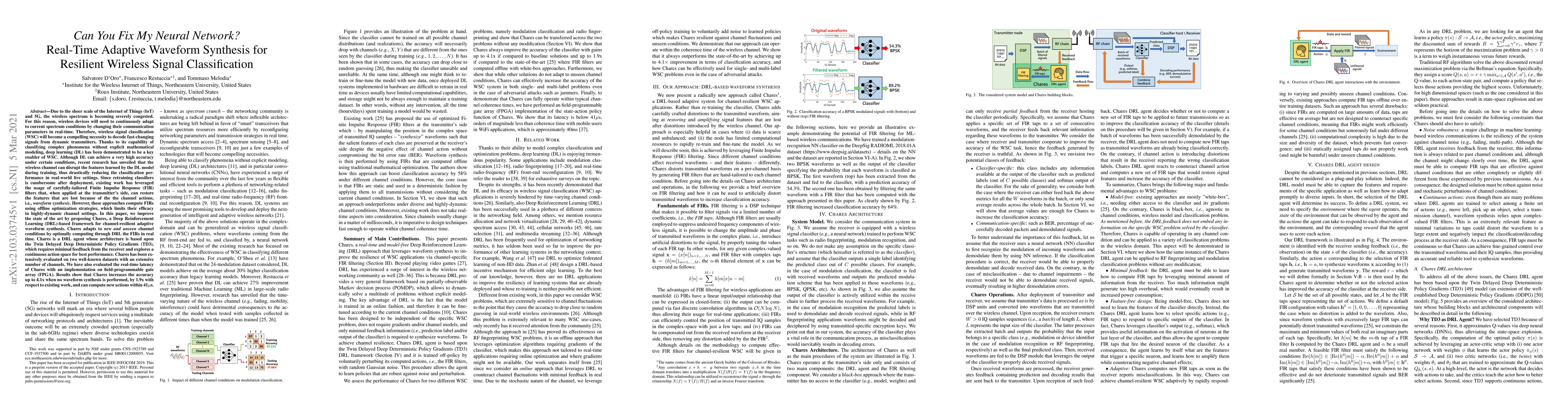 Thumbnail for Can You Fix My Neural Network? Real-Time Adaptive Waveform Synthesis for
  Resilient Wireless Signal Classification