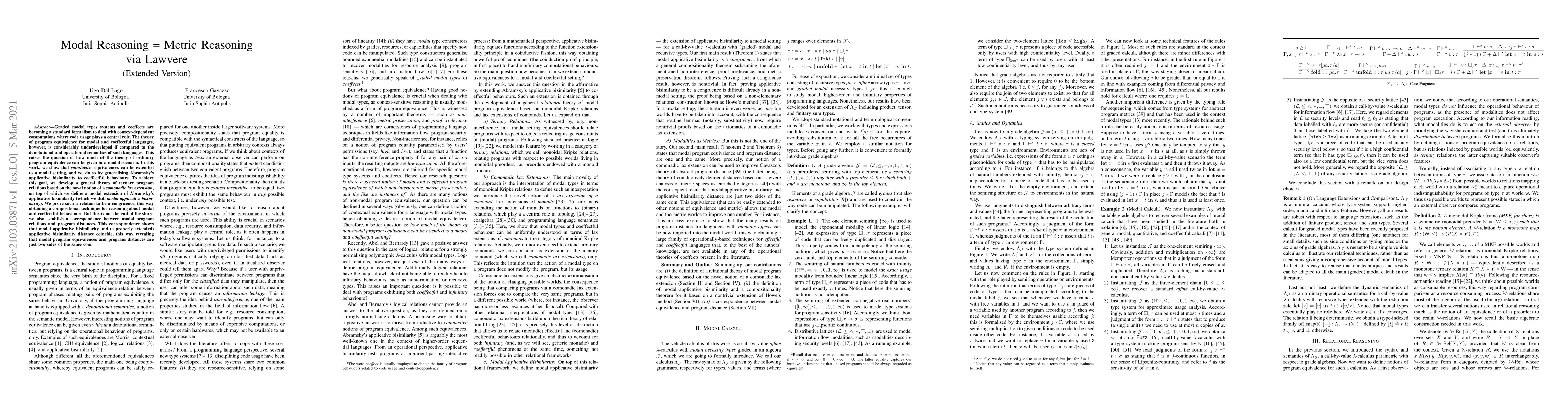 Thumbnail for Modal Reasoning = Metric Reasoning, via Lawvere