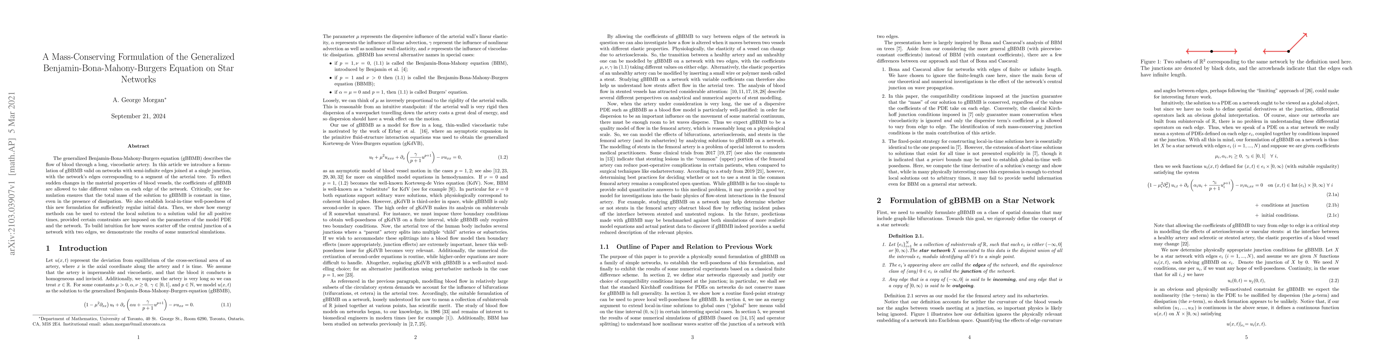 Thumbnail for A Mass-Conserving Formulation of the Generalized
  Benjamin-Bona-Mahony-Burgers Equation on Star Networks
