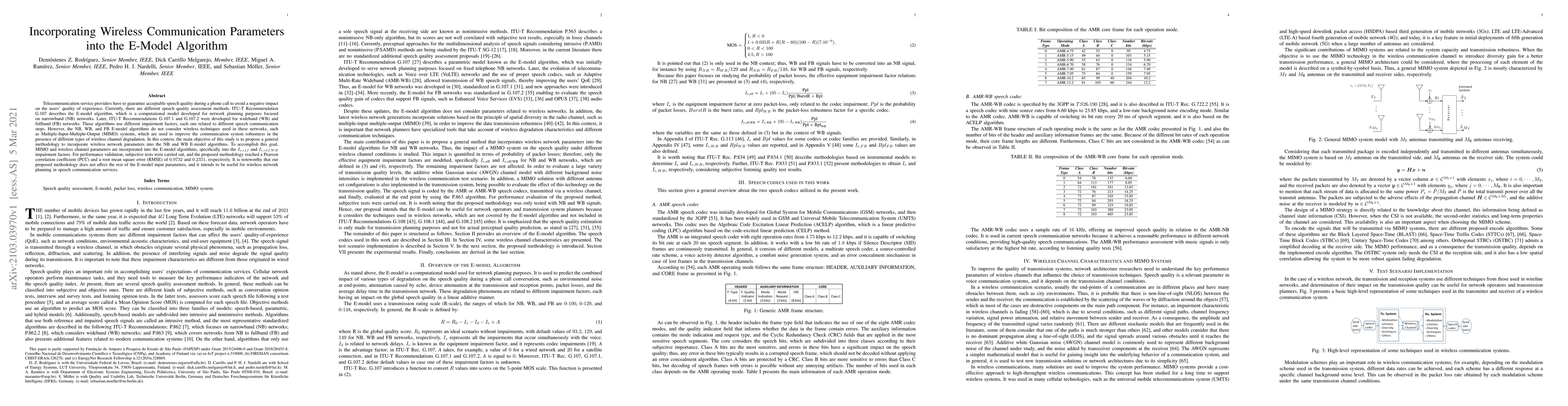 Thumbnail for Incorporating Wireless Communication Parameters into the E-Model
  Algorithm